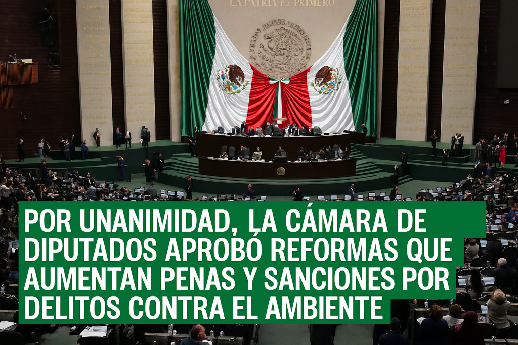 Cámara de Diputados aprueba endurecimiento de penas por delitos ambientales